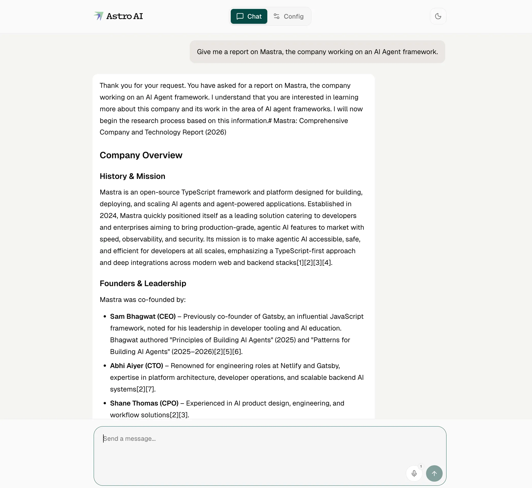 Astro AI Chat Interface